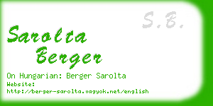 sarolta berger business card
